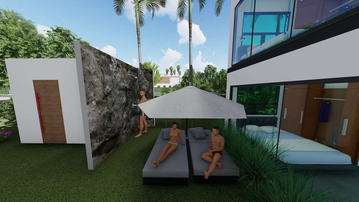 3D arquitectura house Tropical
