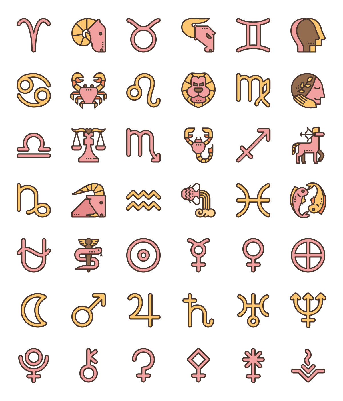 astrological Astrological Signs Astrology feminine Horoscope Icon icon set line icon sign zodiac