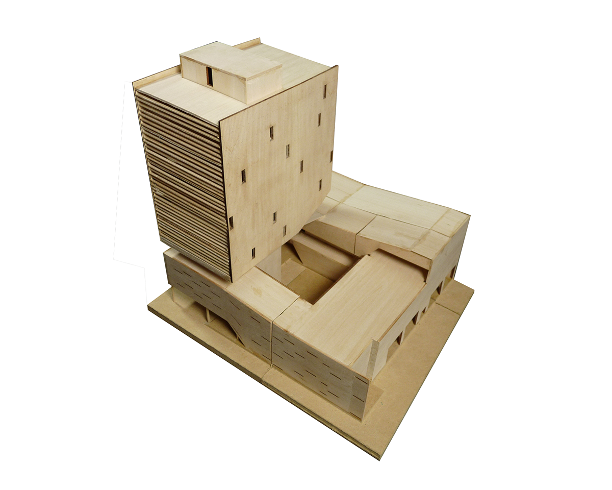 DANCE   studio tower wood Render model