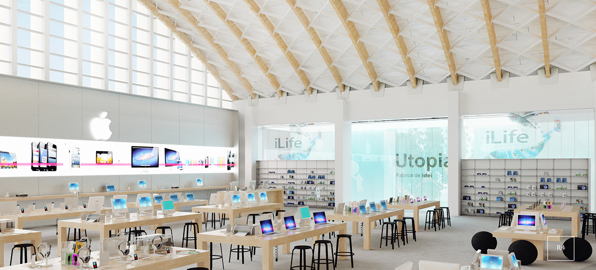 utopia pavilion bucharest romania apple concept store organic parametric design revolutionary