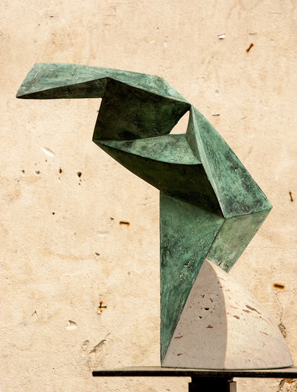 research bronze patina contemporary sculpture