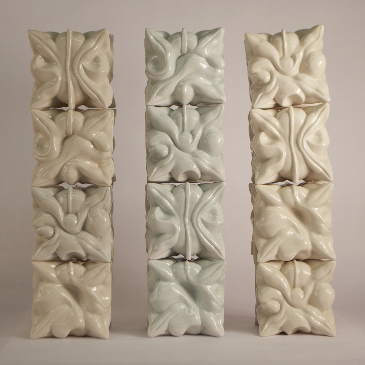 ceramics  slip casting porcelain Vase floral moldmaking Plaster casting 