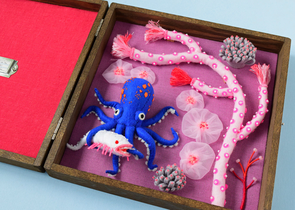 Character craft felt handmade hine mizushima octopus softsculpture toy underwater 水島ひね