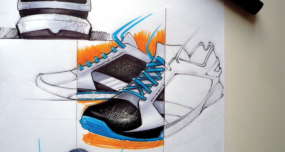 porsche design Marker Renders sketch copic markers footwear design adidas ZX FLUX