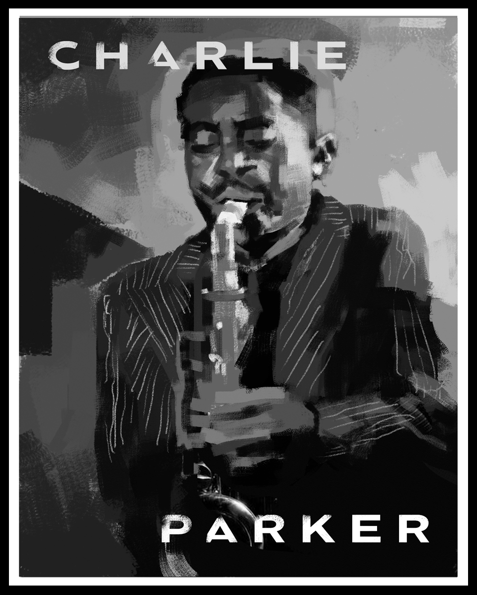 CharlieParker digital dizzie Drawing  illustartion jazz jazz legends paint painting   theloniousmonk