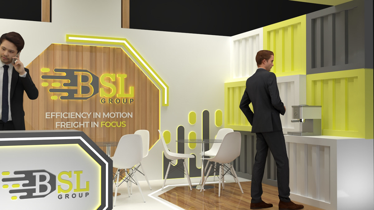 3d modeling 3ds max booth design exhibition stand 3D Render vray