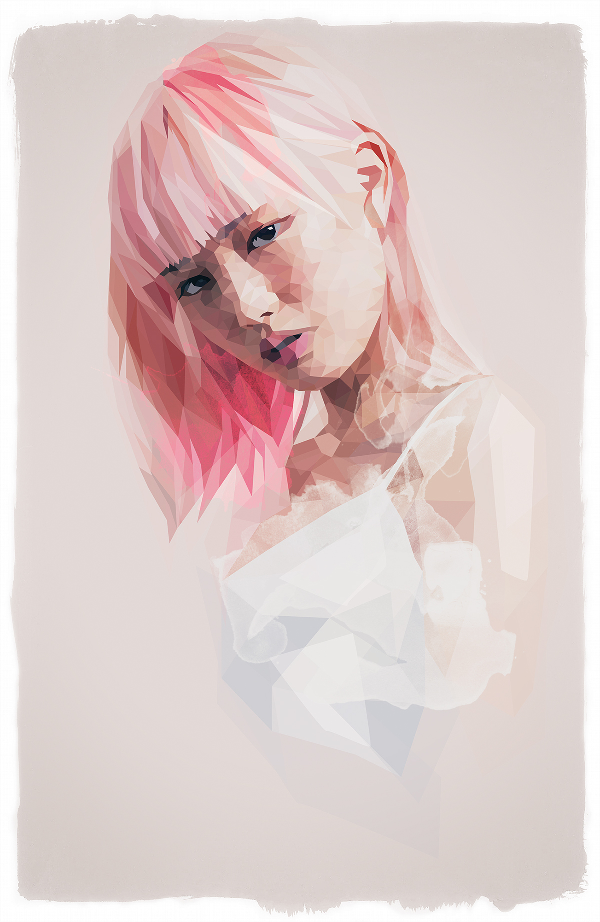 woman girl white hair pink poly selfportrait sad crying melting blood blonde forest Rihanna celebrities Tom Hardy