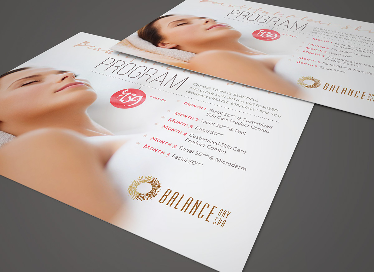 postcard flyer print prenatal bridal skin care clear service Spa Health