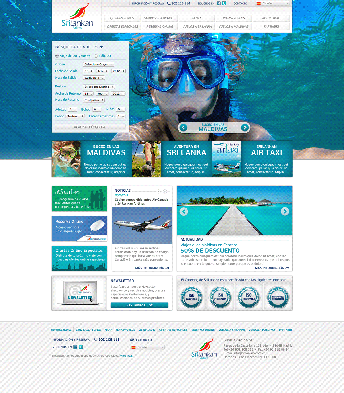 Airlines holidays srilanka Booking fullscreen slider blue Surf