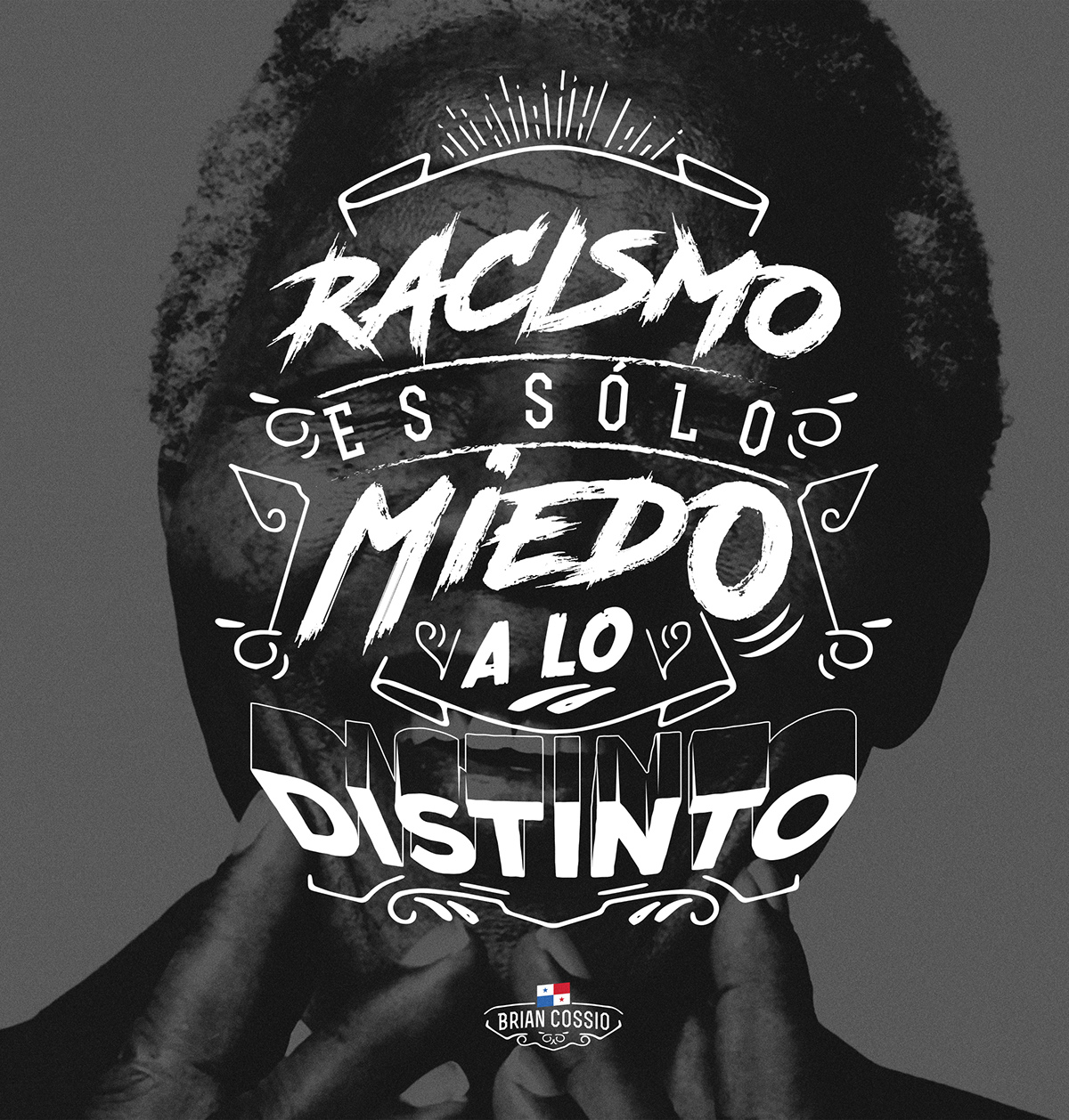 world type art poster Style panama black White Quotes racism
