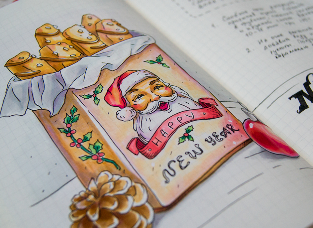 christmas recipes Christmas recipes Book of recipes sketch sketchbook cookies christmas cookies