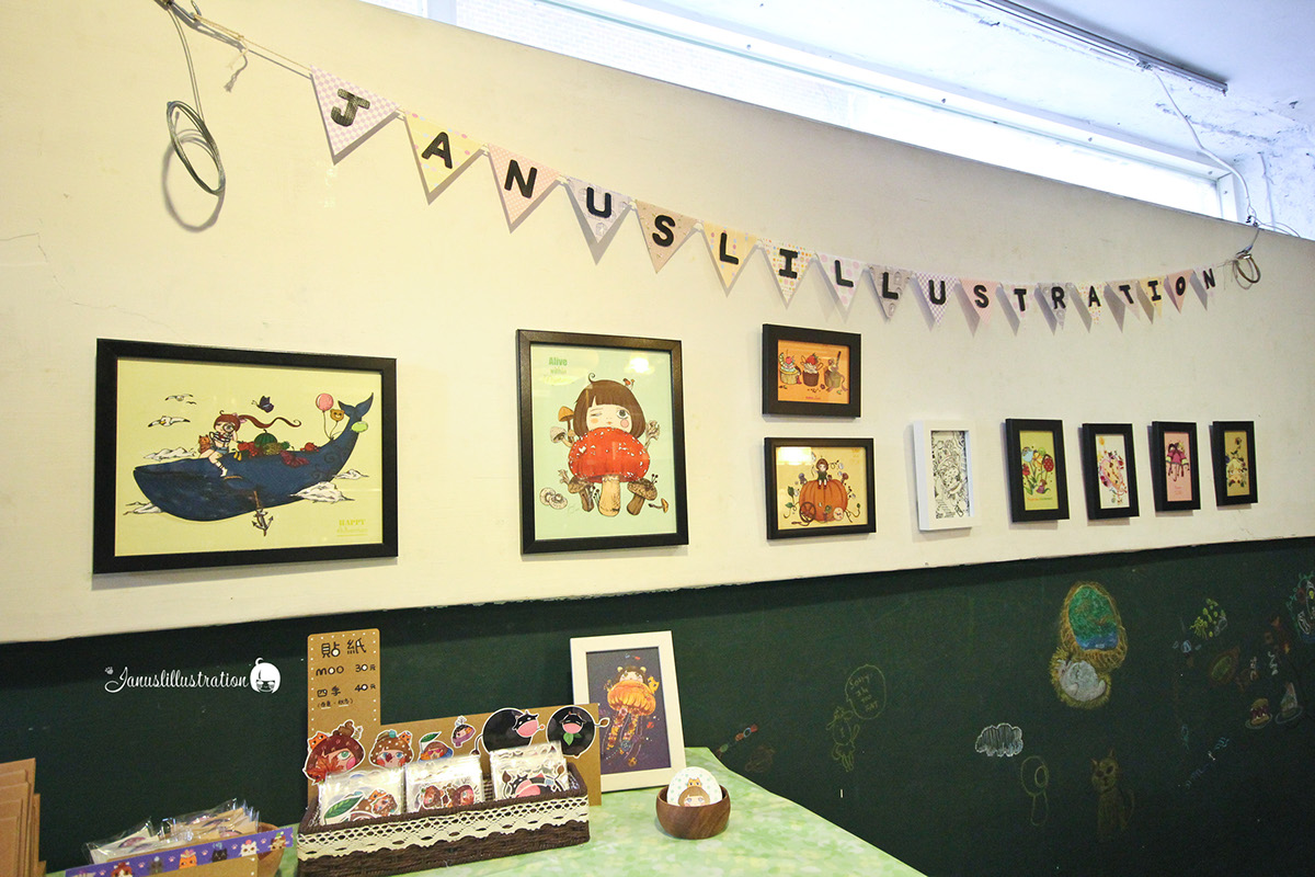 ink Exhibition  colour Display cafe childhood januslee auckland Illustrator artist cute Magic   details life