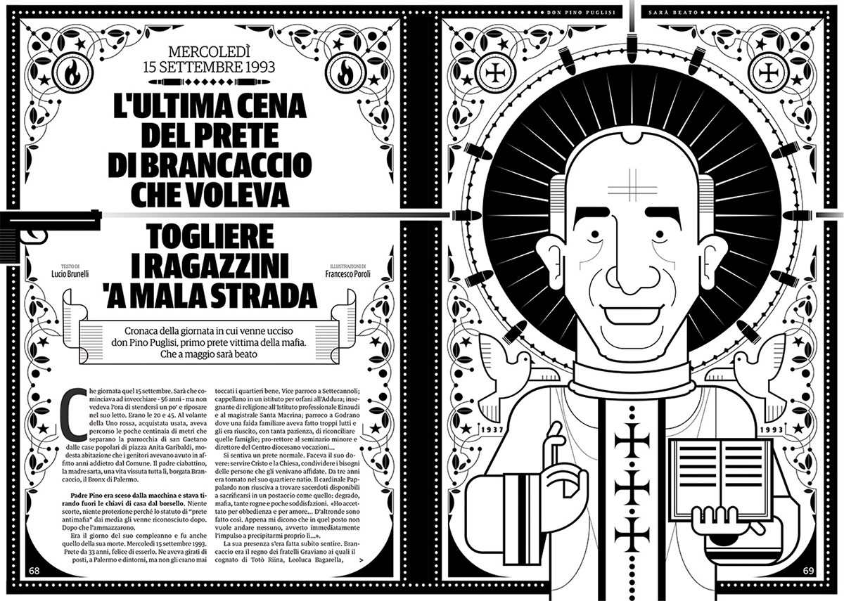 francesco poroli Editorial Illustrations riders panorama Repubblica vita Harley Davidson financial science
