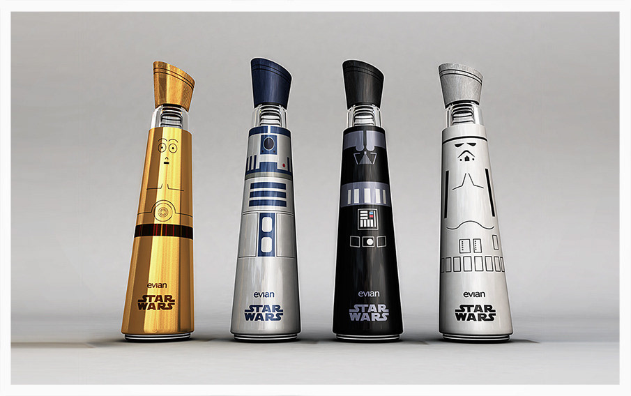 star wars package Concepting brand marriage Water Brand beverage