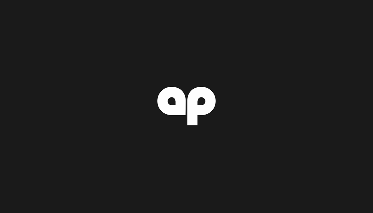 'A.P' - geometric wordmark with modular typography