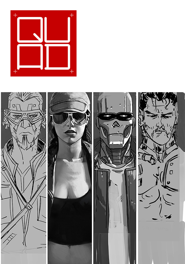 Adobe Portfolio Scifi robots girls pinup Cyborg Realism faces portraits metal adventure comics