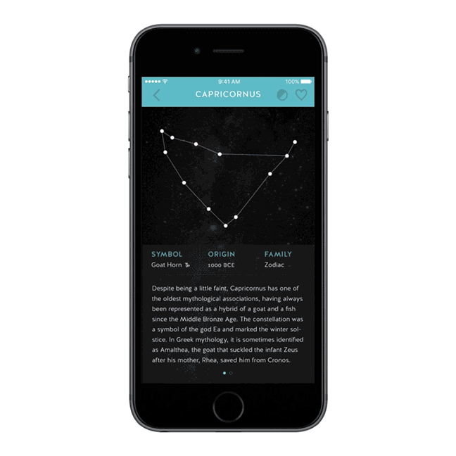 stars night app Space  iphone design Constellations zodiac Planets mythology interaction SKY nasa
