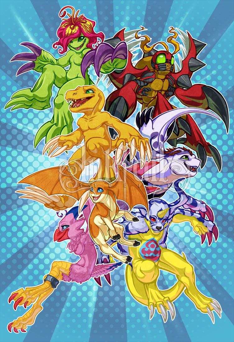 Digimon poster poster art Fan Art agumon biyomon patomon gomamon gabumon palmon tentomon