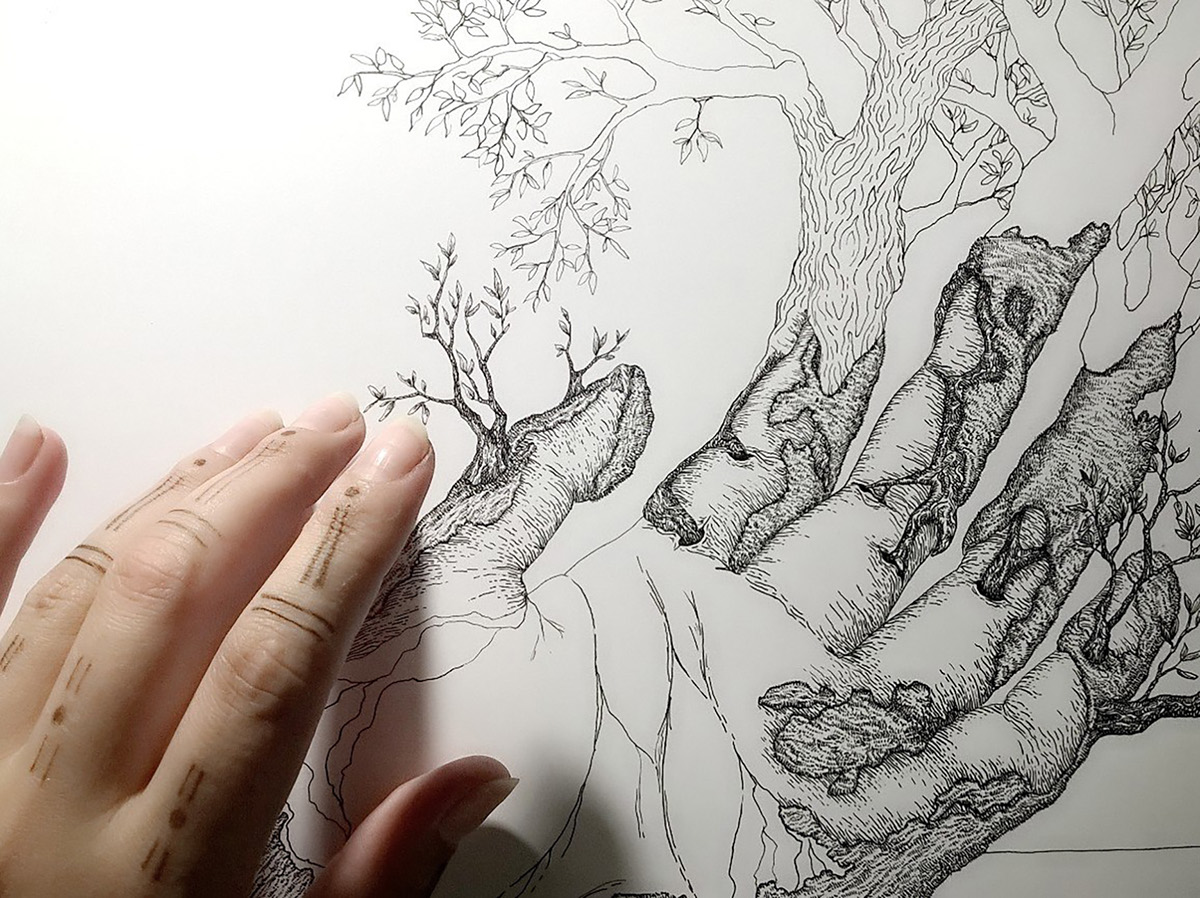 ink nibpen trees hand inkdrawing graphic