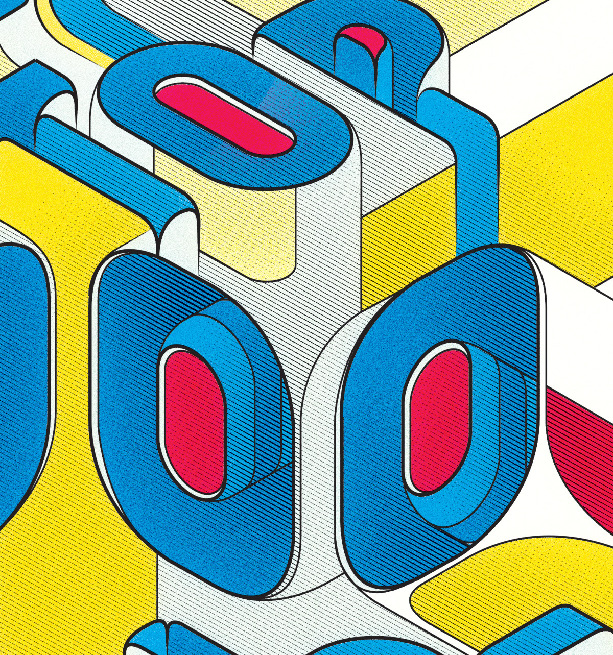 type covers magazine cover Isometric 3D depth ribbons stripes creativereview creative charleswilliams vector Illustrator editorial