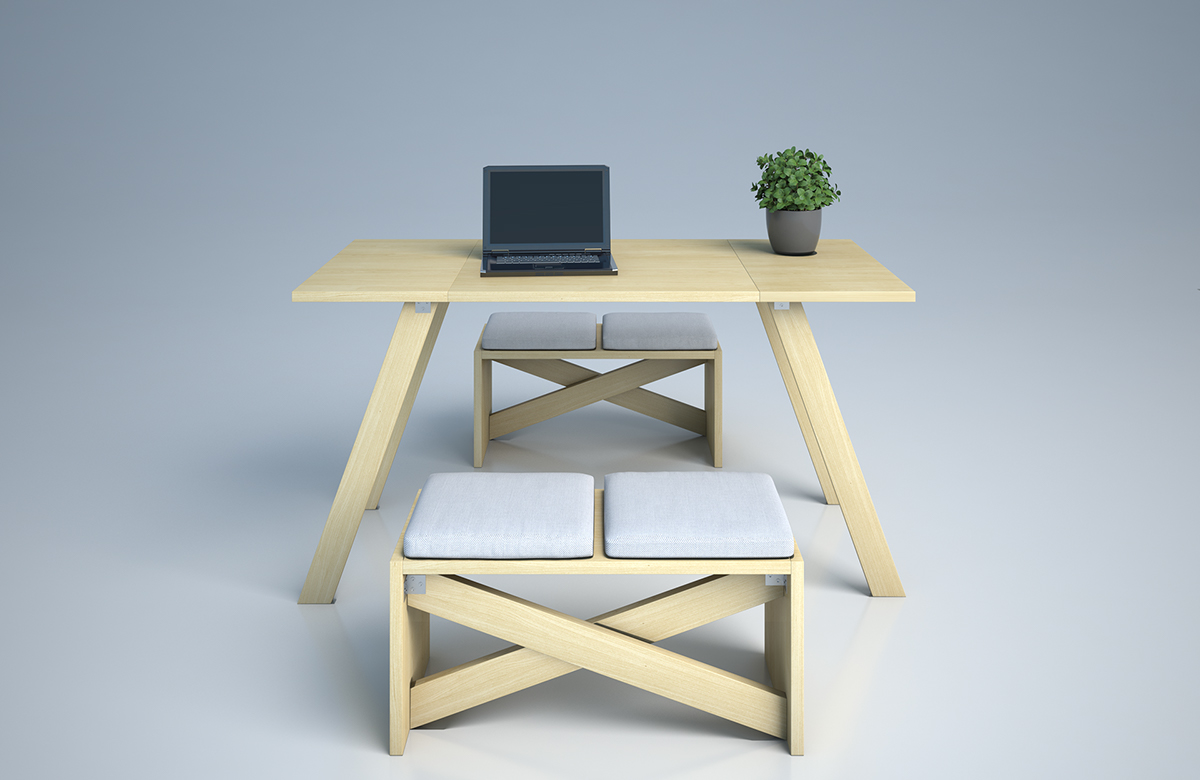 table stool wood industrial design  furniture design modern