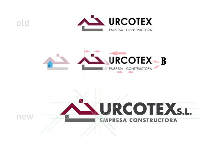 URCOTEX Logo Design corporate image construction company