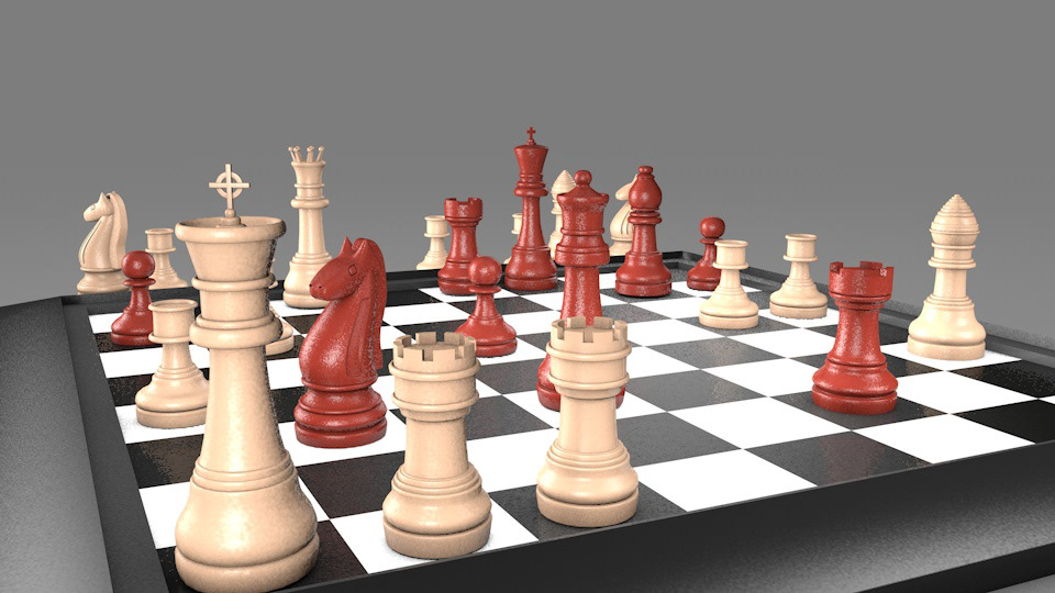 3D  Modeling rendering lighting 3D model still life chess
