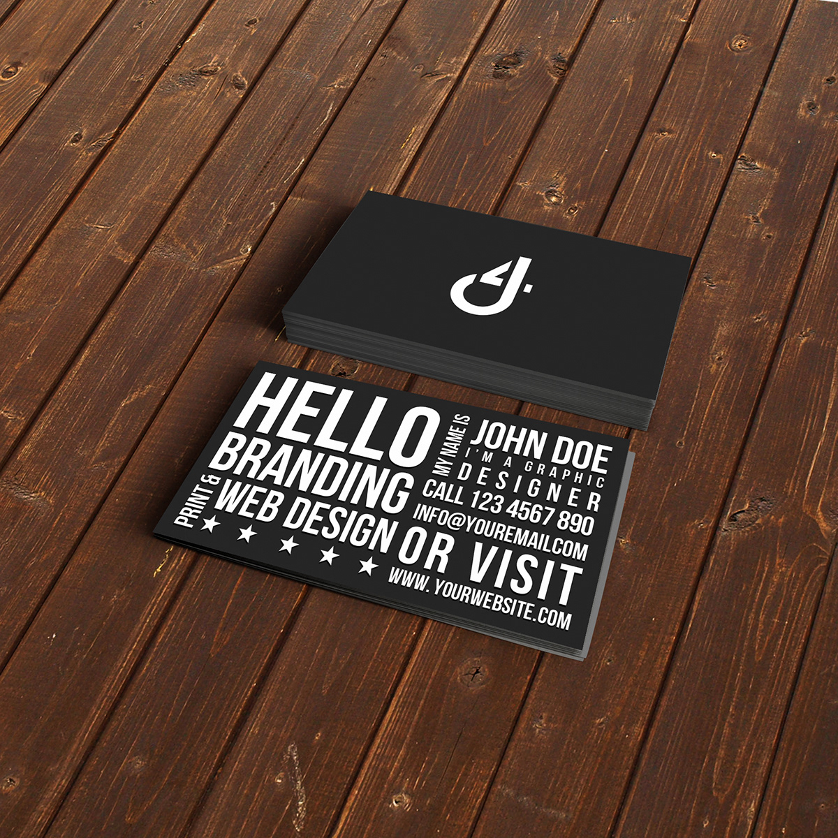 type business card Unique stylish clean vertical letters White black professional creative fresh different brand