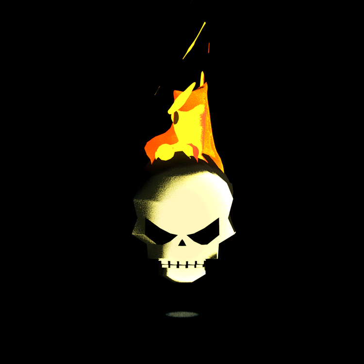 ghost rider fire loop gif skull cartoon