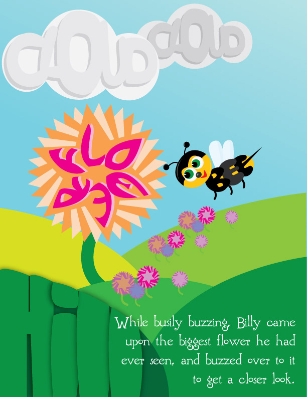bee  childrens book colorful Vector Illustration illustrated type childrens book