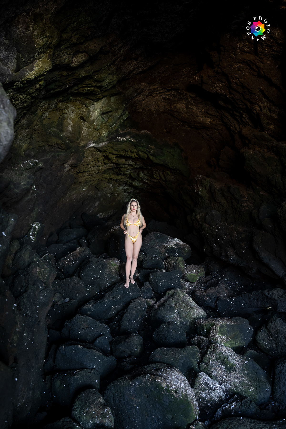 cave Landscape Nature sea woman