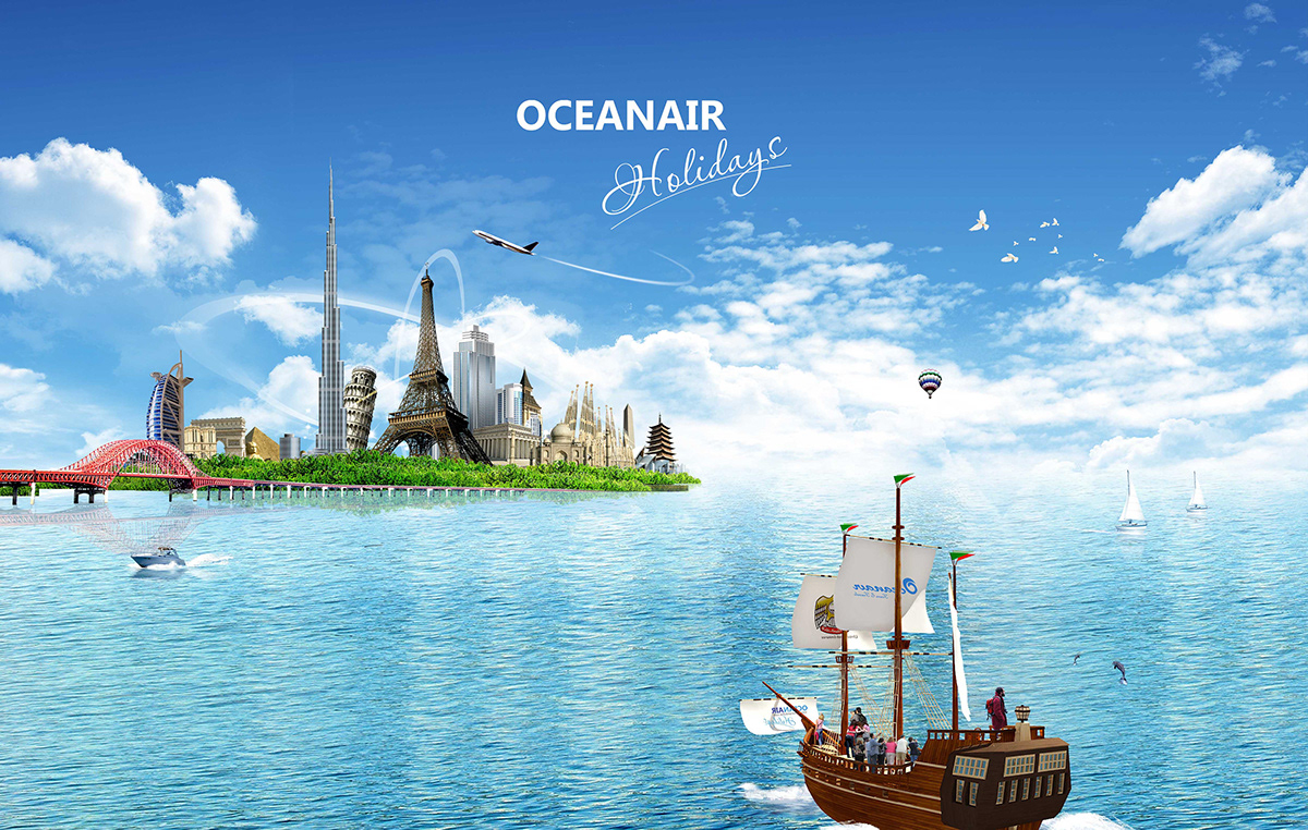 matizmo oceanair Behance shambu rajesh concept graphic design 3D content tourism travels pattern rajeshvaidyanathan