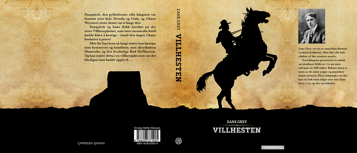book cover book design design editorial design  graphic design  novel ntnu steffen haversen western Zane Grey