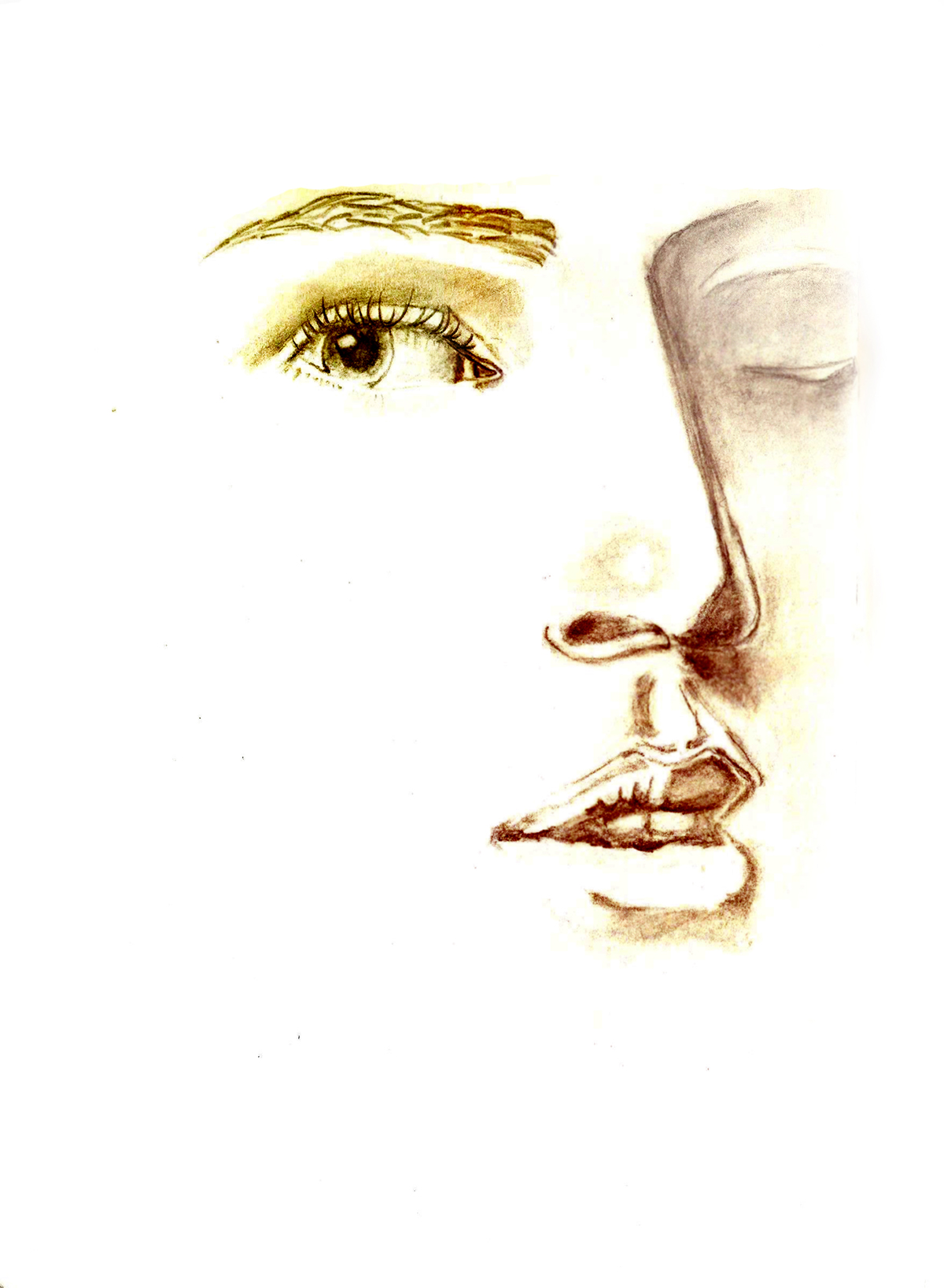sketching sketches draws Observer intent dreamer sketchbook blue eyes lips faces face
