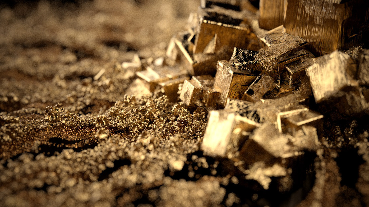 branding  crystals generative gold houdini motion design particles product Pyrite simulation