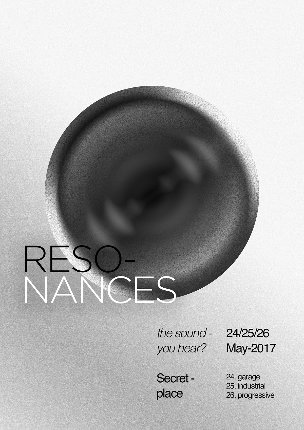 resonances flyer typo sound music hear