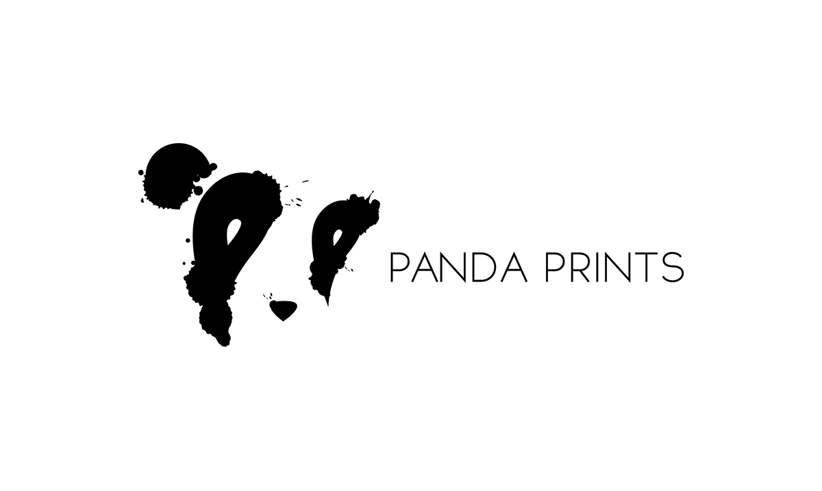 design art logo Panda  print concept creative