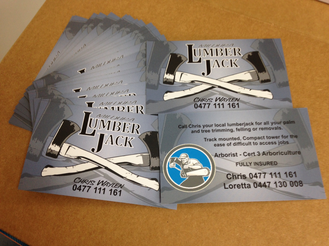 logo lumber jack Business Cards