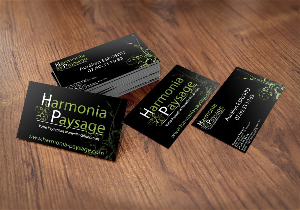 Harmonia Paysage logo carte de visite plaquette commerciale identité visuelle