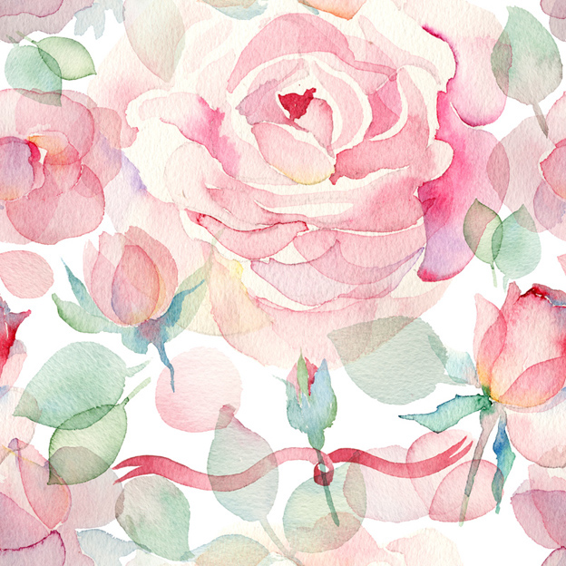 english rose pattern art watercolor fabric floral wedding garden vintage wallpaper flower botanical Holiday Bouquet