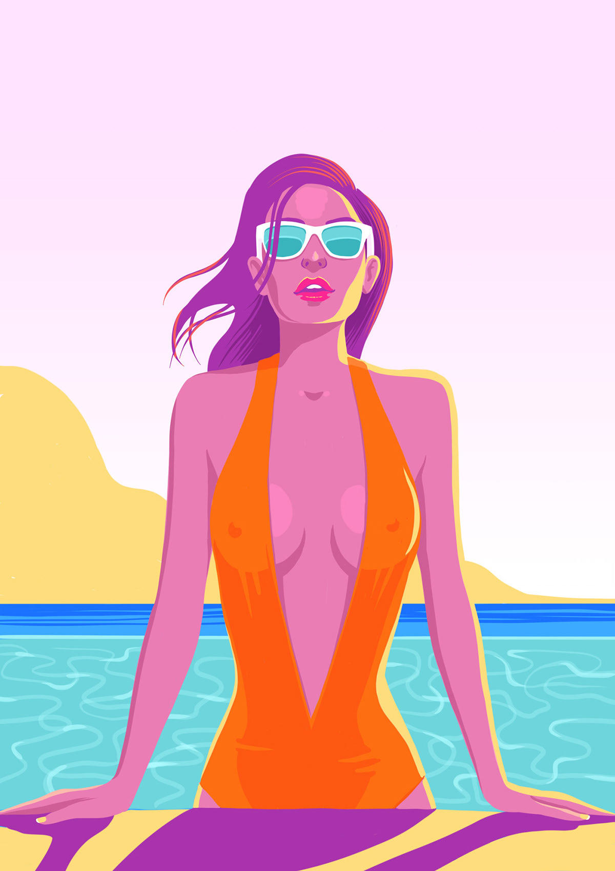 Beautiful Beauty Illustration Color Block colors lifestyle rayban summer Travel vibrant woman