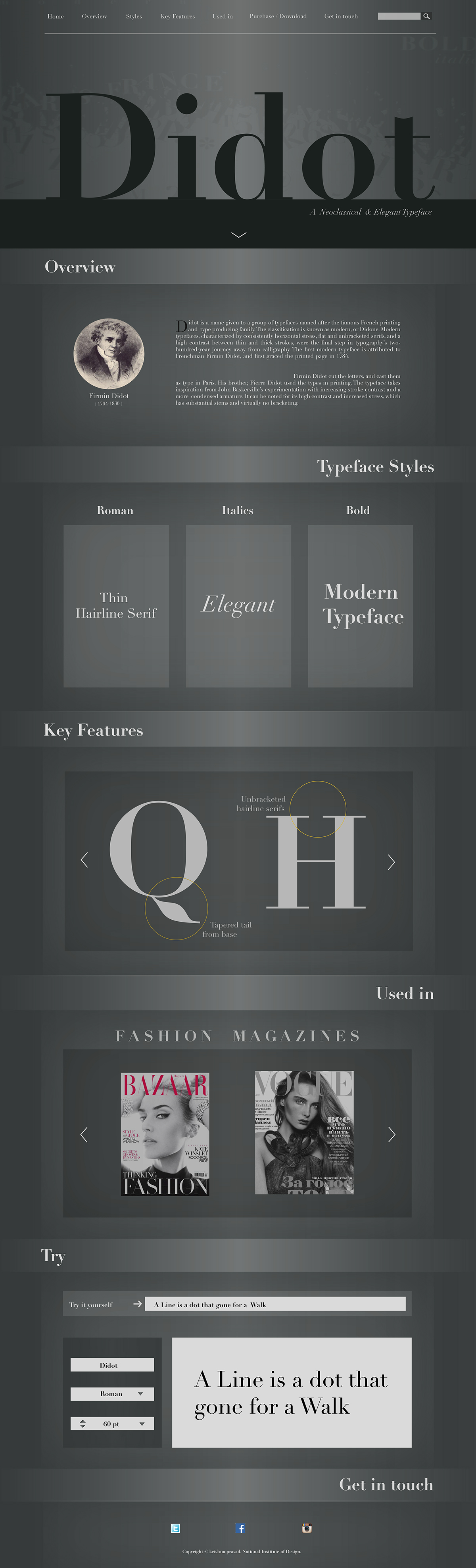 Didot Typeface webpage Firmin Didot linotype didot Website serif typeface  Hairline Serif magazines