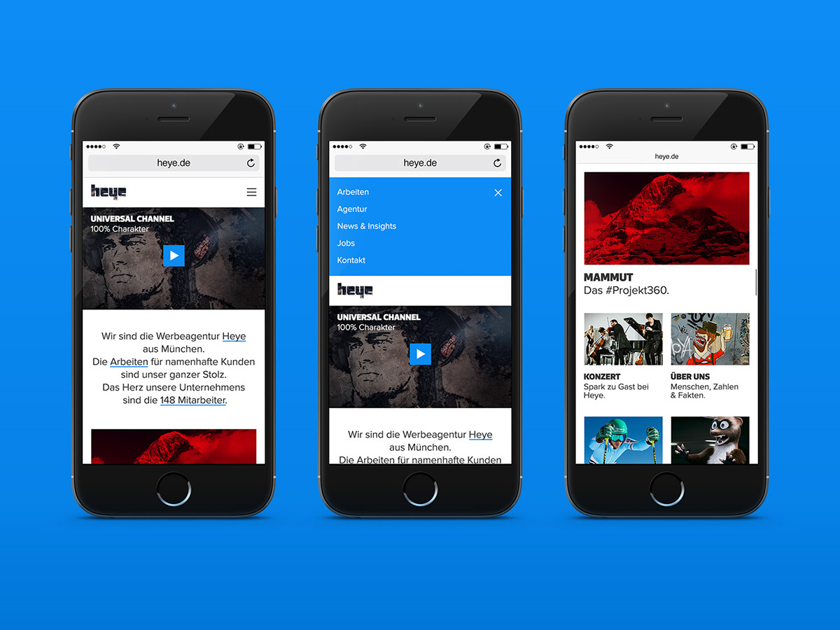 redesign mobile Responsive agency grid blue Cases Work 