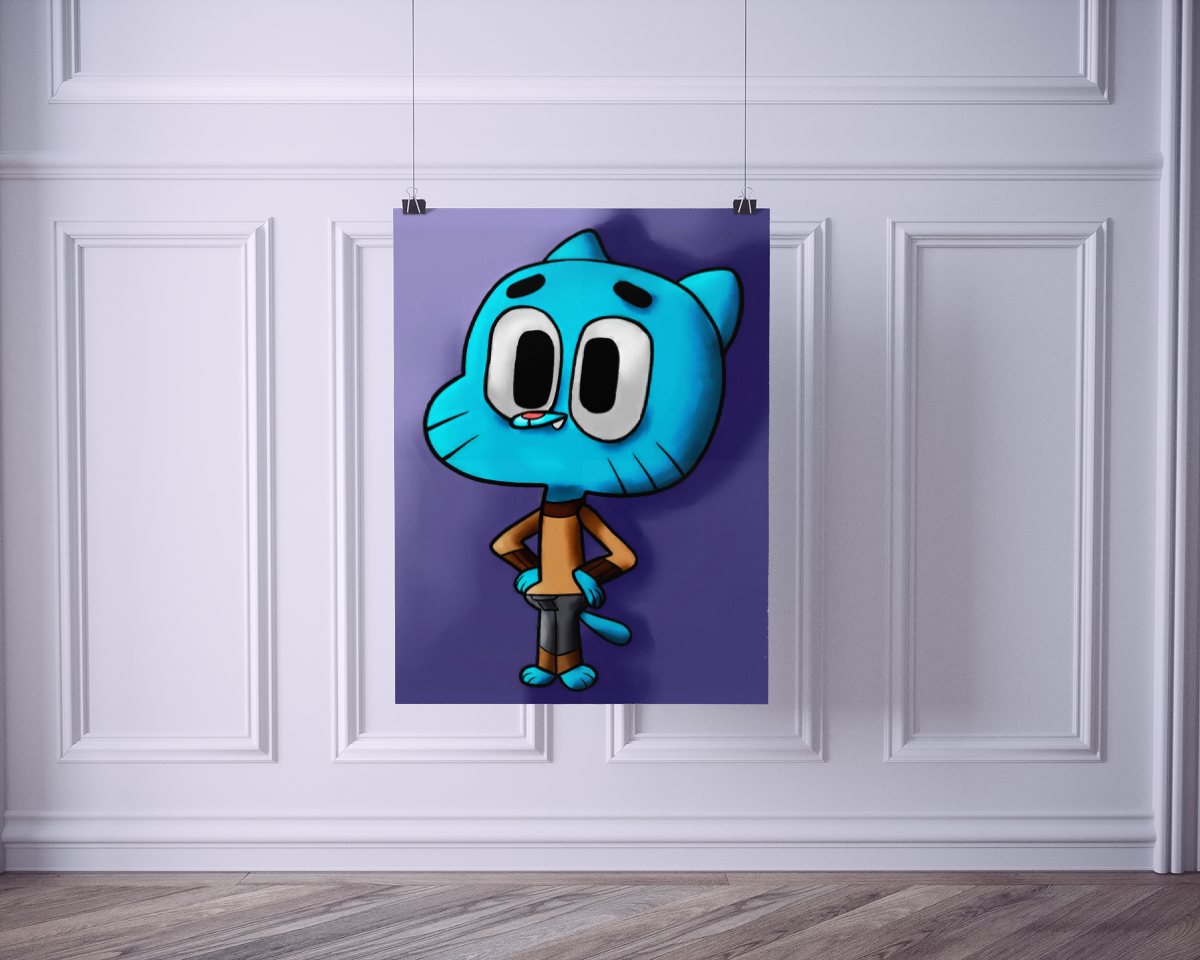 Gumball paint painting   training first draw cor color fanart desenho