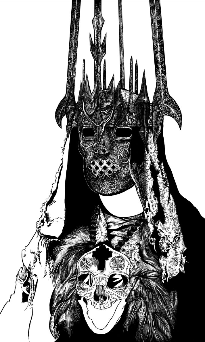 king mask crown Mysticism symbol skull