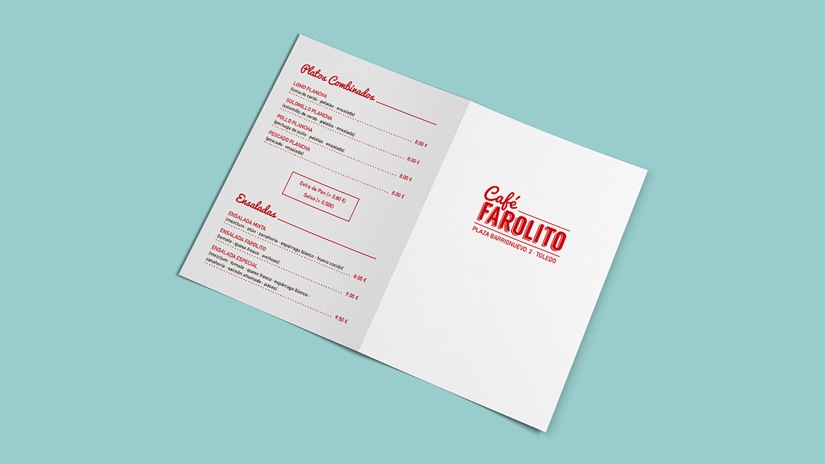 Carta menu cafe bar diseño gráfico Diseño editorial la otra creativa