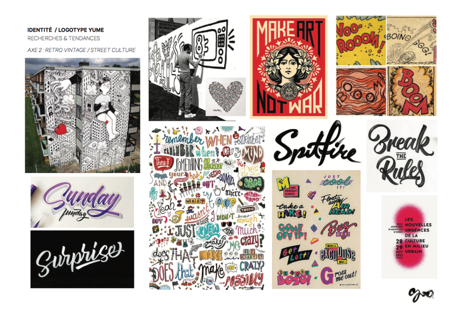 direction artistique Logotype charte graphique identité concept shop pattern sticker flyer carte de visite pop