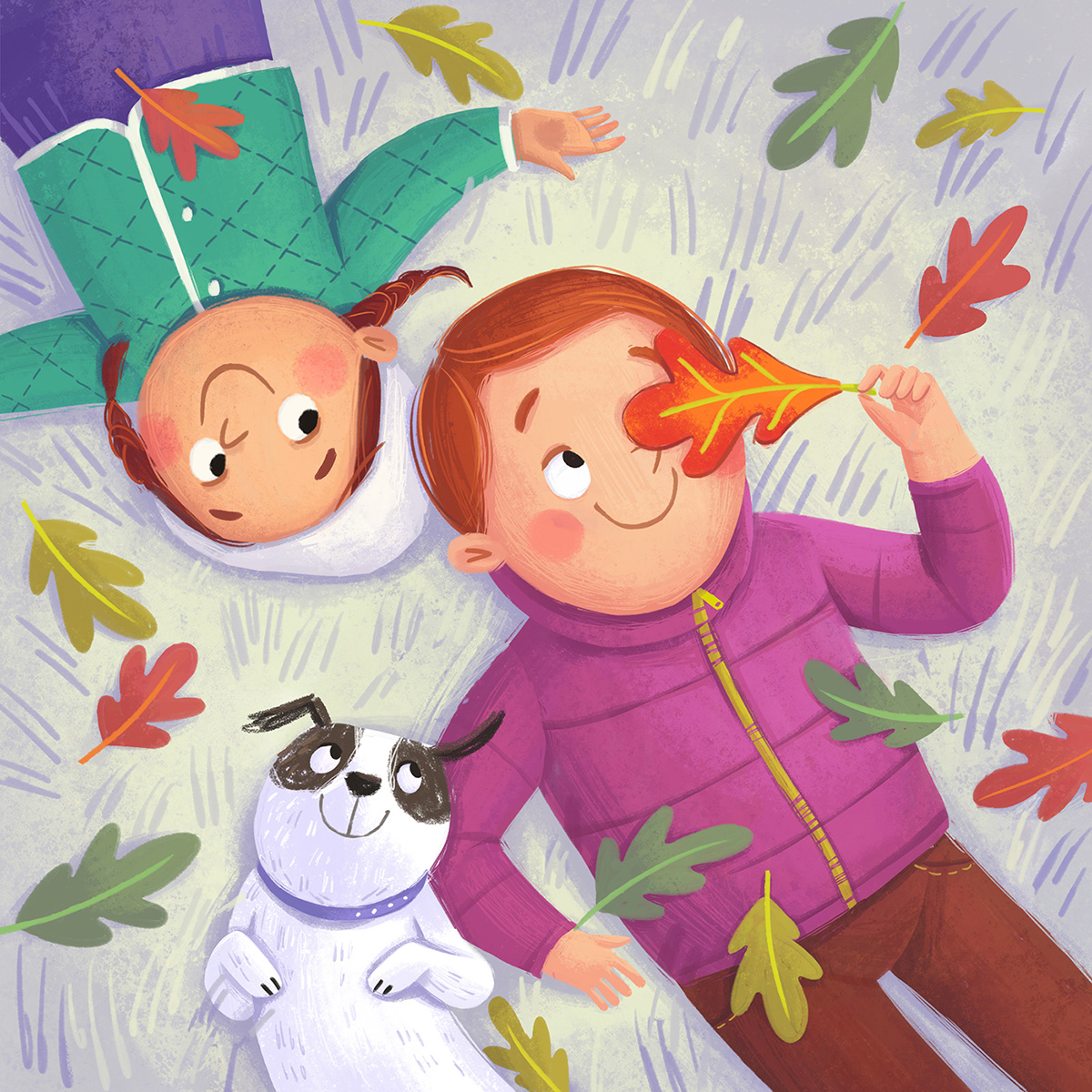 children's book Picture book Fall autumn children kids leaves kids illustration children illustration children's illustration