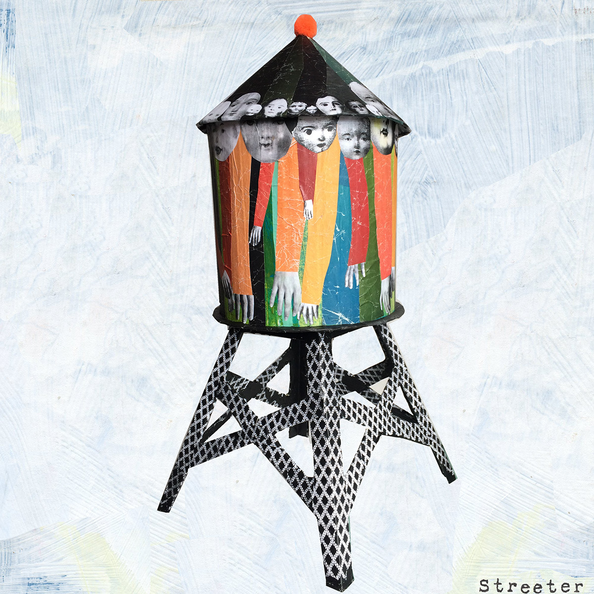 Water Tower dolls hands collage nyc city Urban Landscape Brooklyn craft