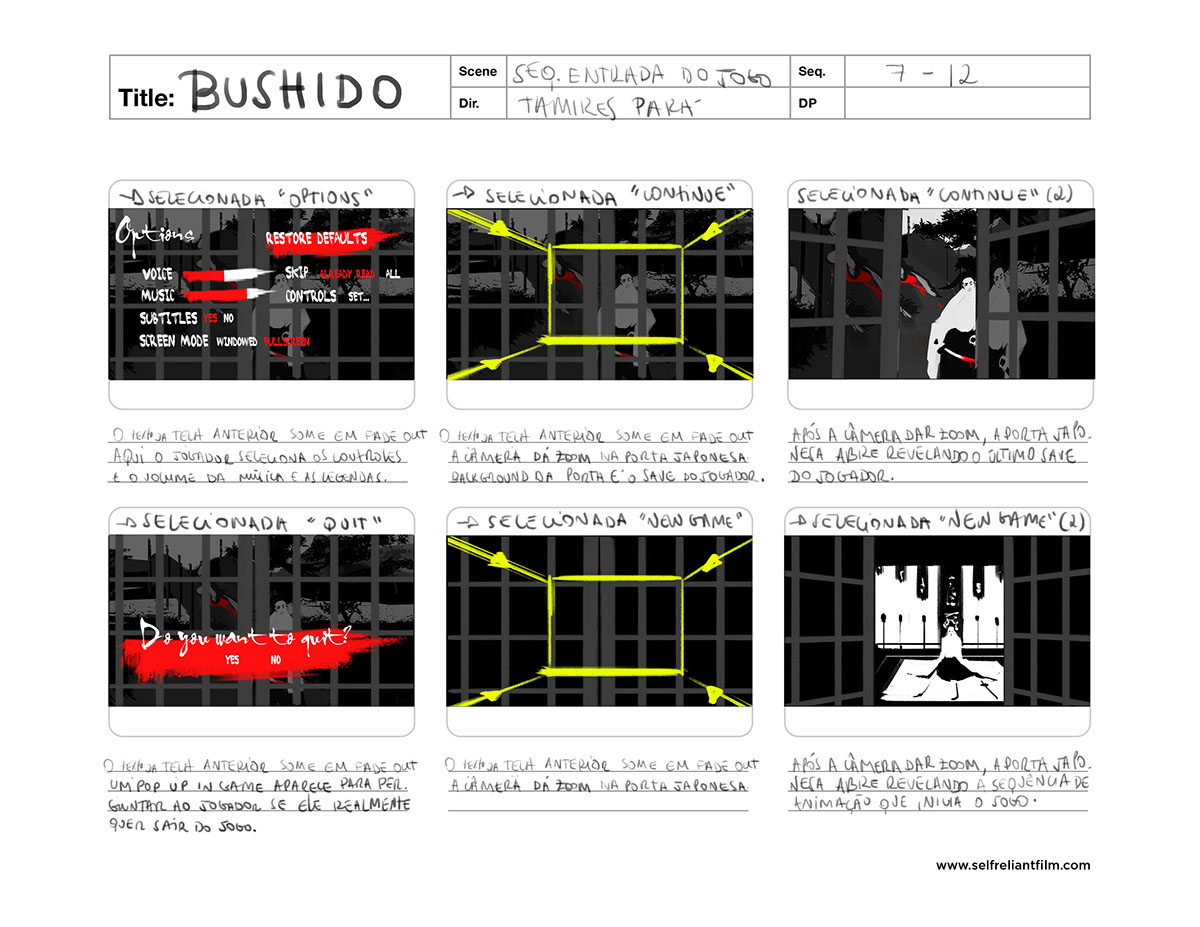 storyboard Sumi-e Game Dev development japanese samurai Bushido research Gaming